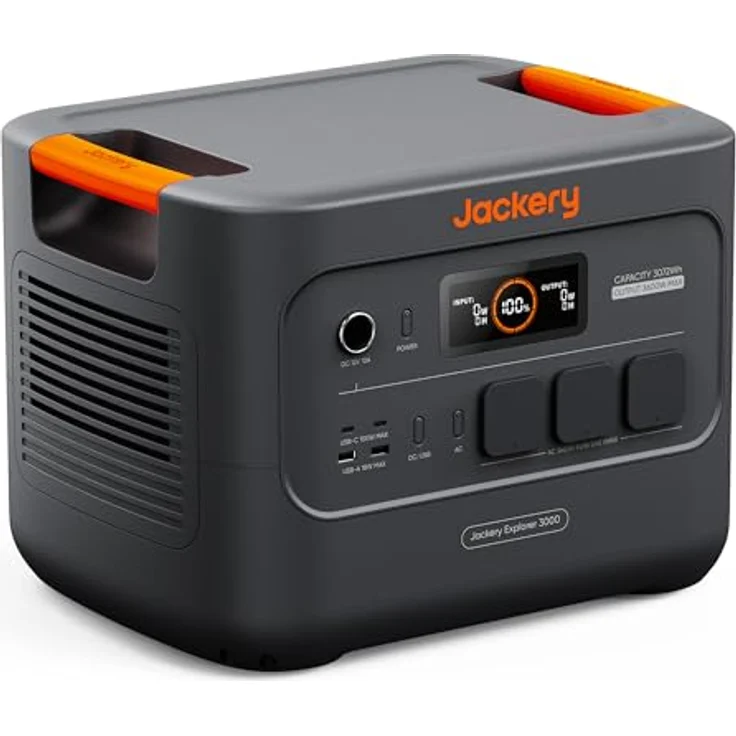 Jackery E3000 v2 Tragbare Powerstation, 3072Wh/3600W (Max 7200W), LiFePO4 Batterie, 1,8h Schnellladung, 2x USB-C PD 100W, leichter Solargenerator für Camping, Wohnmobil & Notstrom – Bild 1