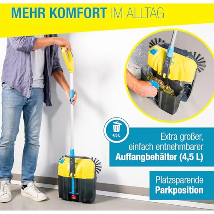 Gloria Haus und Garten EasySweep 18V Akku Kehrmaschine, 40 cm Arbeitsbreite, vielseitig für Innen- und Außenbereiche – Bild 6
