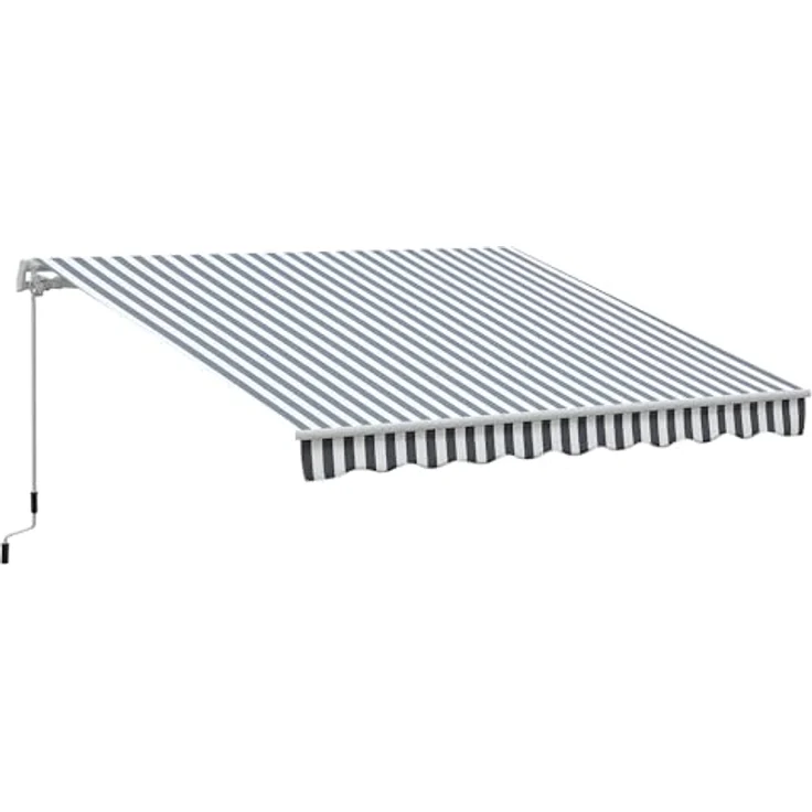 Markise Gelenkarmmarkise Sonnenschutz Grau+Weiß 2,95x2,5m - grau-weiß - Outsunny – Bild 2