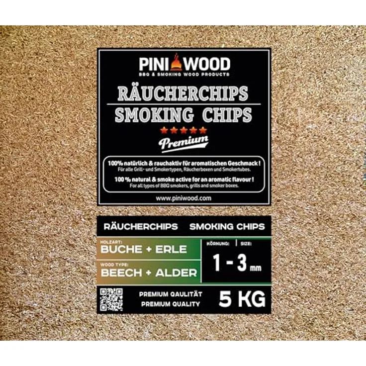5 Kg Räuchermehl Buche und Erle gemischt 1-2 mm Smoking Chips Räucherspäne 18 L