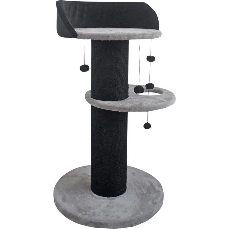 DUVO+ Kratzbaum Gabriel, robuster Kratzbaum mit weicher Plattform, grau/schwarz, 60 x 60 x 102 cm