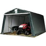 TOOLPORT Garagenzelt Carport 3,3 x 4,7 m, dunkelgrün, wasserdichte PE-Plane, stabile Stahlrohrkonstruktion