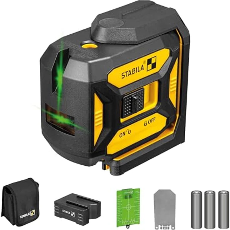 Stabila LAX 320, selbstnivellierendes Nivelliergerät-Set mit GREENBEAM-Technologie und bis zu 30 m Reichweite – Bild 1