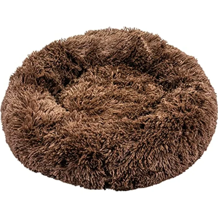 Procyon Flauschi - Hundebett in Donutform - das Kuschelbettchen für kleine bis mittelgroße Hunde - 60 cm - Dunkelbraun
