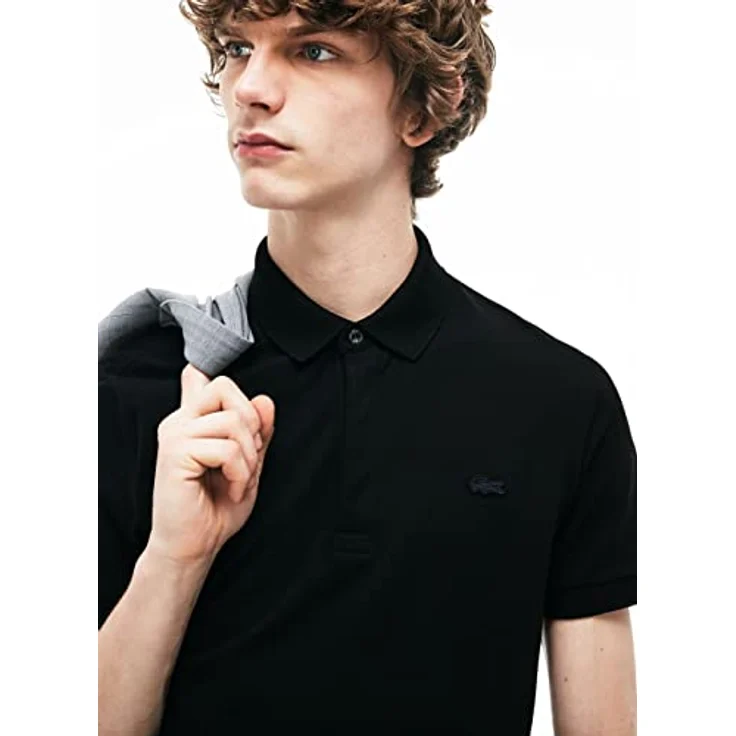 Lacoste Poloshirt PARIS Regular Fit Kurzarm, Herren Poloshirt in unifarbenem Baumwoll-Piqué, blau – Bild 4