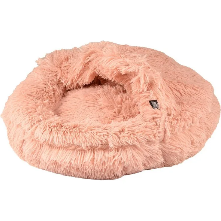 dynamic24 Tierbett, Plüsch Hundebett rosa Ø 55cm, rutschfest