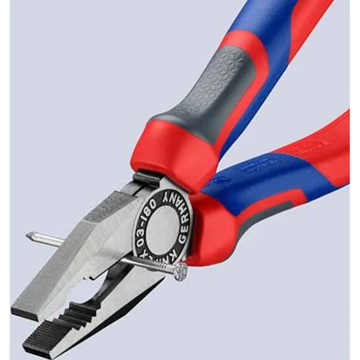 KNIPEX 03 02 180 Kombizange mit Mehrkomponenten-Hüllen schwarz atramentiert 180 mm – Bild 2