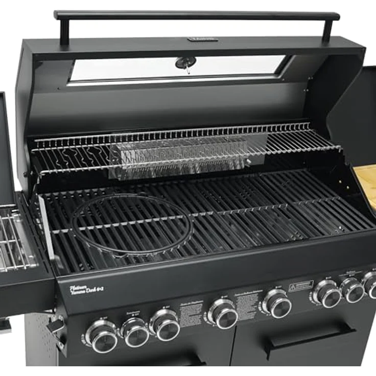TAINO PLATINUM YAMARA DARK 6+2 Set Gasgrill Stahl 6 Brenner Keramik Sear-Burner Keramik Backburner Piezo-Zündung Abdeckhaube – Bild 3