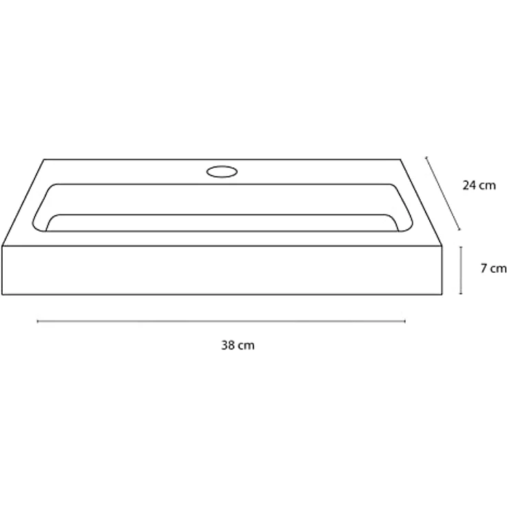 Differnz Flat Waschbecken-Set, kompakte Waschschüssel 38x24x7 cm für moderne WC-Räume – Bild 6
