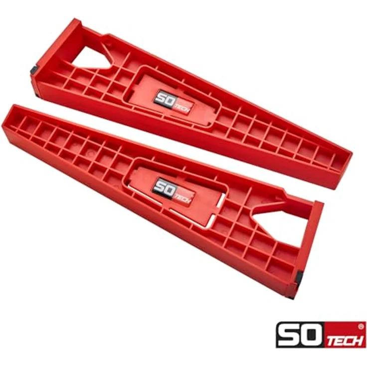 SO-TECH Montagehilfen für Schubladenauszüge, 1 Paar (links/rechts), 355 x 47,5 x 99,5 mm, rot, Einbauhilfe für Vollauszüge und Teilauszüge – Bild 2