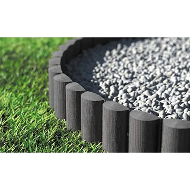 Cellfast ECO Rasenkante Palisade Gartenpalisade Raseneinfassung Beetumrandung Enfache Zusammenstellung Graphit (240cm) – Bild 3