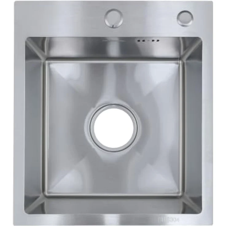 Faizee Home Future Serie Edelstahlspüle Silber 30/40/50x45x22 cm, inkl. Spülkorb, Seifenspender & Siphon, optional mit Küchenarmatur – Bild 1