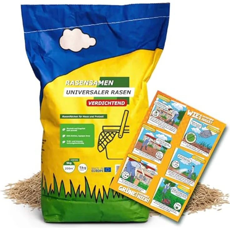 ARPON Rasensamen Schnellkeimend, 10kg für 400m², robust & pflegeleicht, dichtes sattgrünes Gras, ideal für Neuaussaat & Nachsaat von April bis September – Bild 1