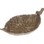 MACOSA EX23996 Vogeltränke Metall mit Dekovögel Shabby Chic oval Vogelbad Futterschale Vogelbecken Wasserbad Wildvogeltränke Landhausstil Trinkstation