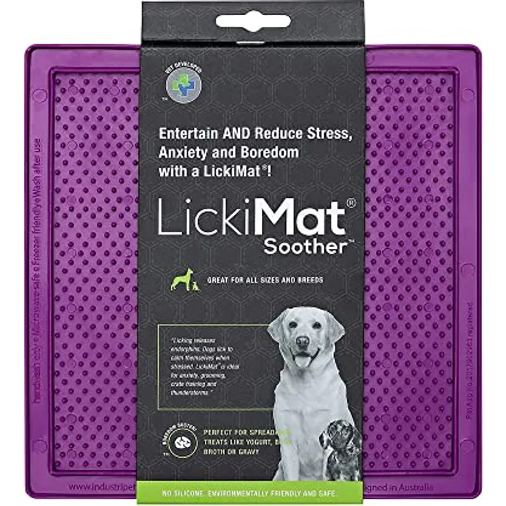 LICKIMAT Soother - Leckmatte für Hunde in 2 Größen und div. Farben, Farbe:lila, Größe:small - 20 x 20cm