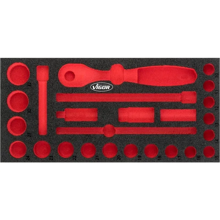 Vigor Weichschaum-Einlage V4975-L, 2K, 188 x 393 x 35 mm, öl- und fettbeständig, leicht zu reinigen