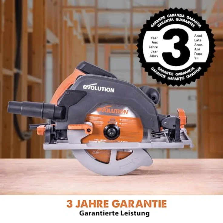 Evolution Power Tools R185CCSX Mehrzweck-Kreissäge kompatibel mit Führungsschienen (Kombi-Paket 1020 mm Schiene inbegriffen, 185 mm, 230 V) – Bild 7