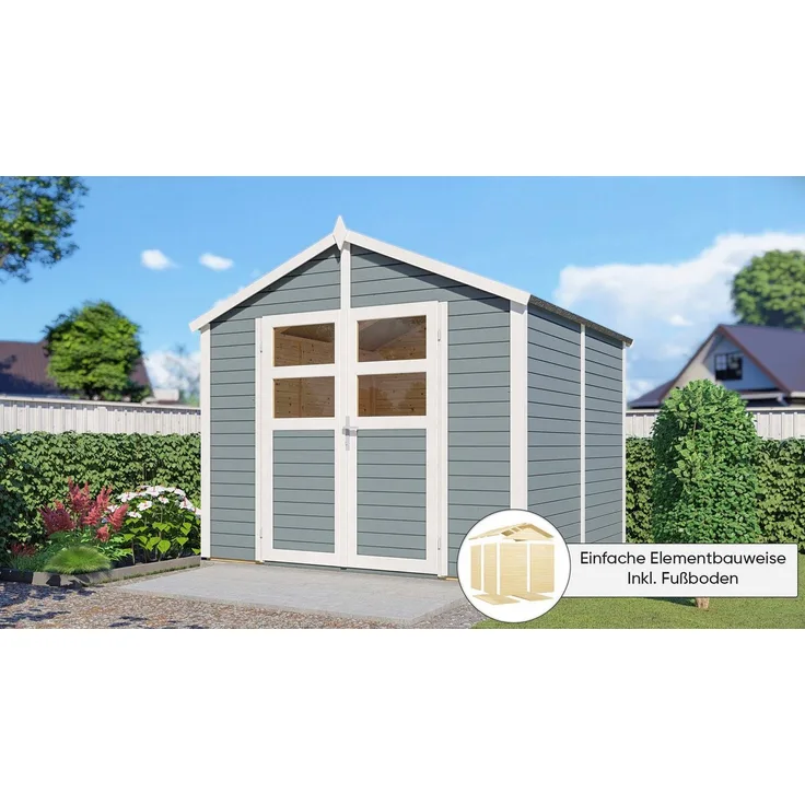 Konifera Gartenhaus Visby 4, BxT: 258x251 cm, Inklusive Fussboden, Premium-Ausstattung, in 4 Größen und 2 Farben