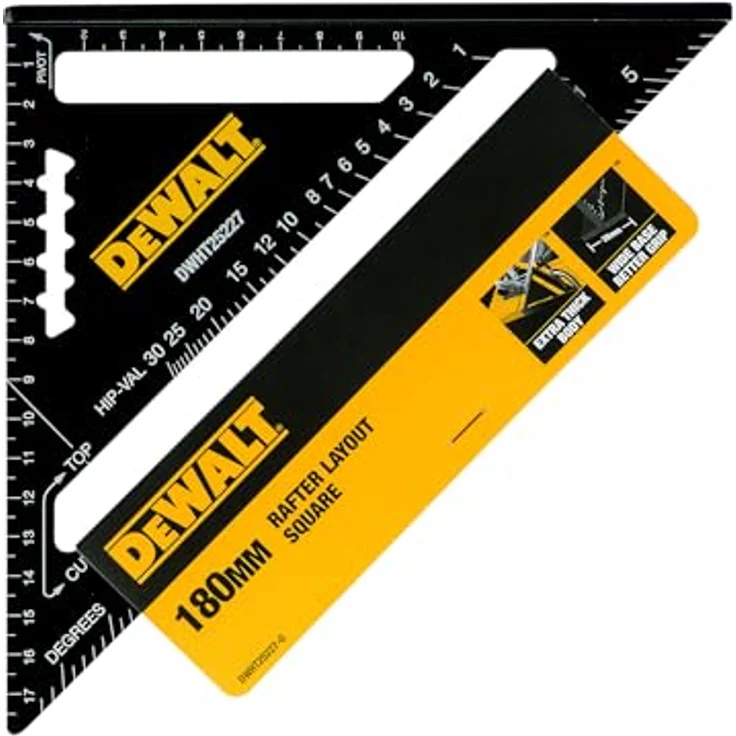 DEWALT Dewa Speed Square-Anschlagwinkel 18cm DWHT25227-0, Schwarz – Bild 2