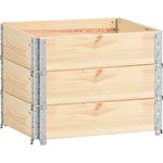 vidaXL 3X Kiefernholz Massiv Hochbeet Paletten Stapelbar Faltbar Pflanzkasten Pflanzbeet Gartenbeet Kräuterbeet Blumenkasten Frühbeet 60x80cm