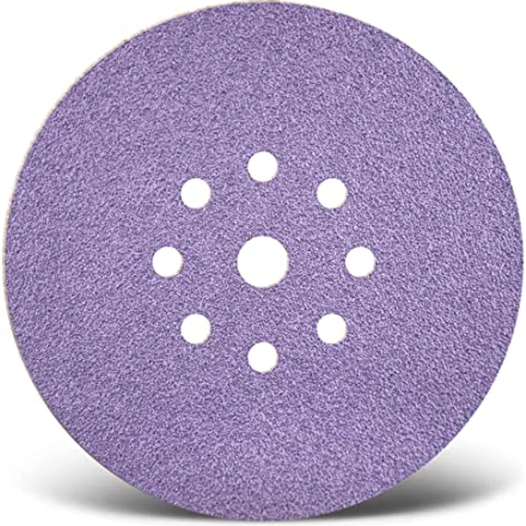 MENZER Purple HD Klett-Schleifscheiben, 225 mm, 9-Loch, Keramik-Mix für Trockenbauschleifer, K80, 5 Stk. – Bild 1