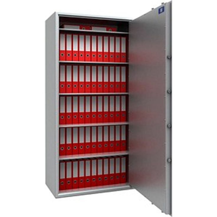 ISS Sicherheitsschrank Hagen VII, Sicherheitsstufe S1 nach EN14450, lichtgrau, 95,0 x 50,0 x 195,0 cm, mit 3-facher Bolzenverriegelung und 4 Fachböden