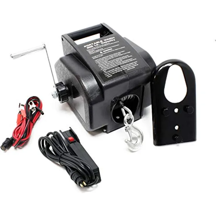 Wiltec - Elektrische Seilwinde 12V Motorwinde Seilhebezug 9,2m Stahlseil Zugkraft bis 2267kg