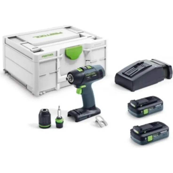 Festool Akku-Bohrschrauber T 18+3 TBX 4,0 I-Plus, bürstenloser EC-TEC Motor, vollelektronische Drehmomenteinstellung, CENTROTEC Schnellwechselsystem