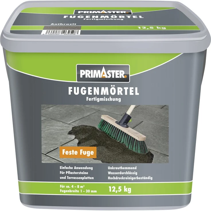 Primaster Fugenmörtel 1 - 30 mm, 12,5 kg, anthrazit, zuverlässige Bauqualität für Fugenfüllungen