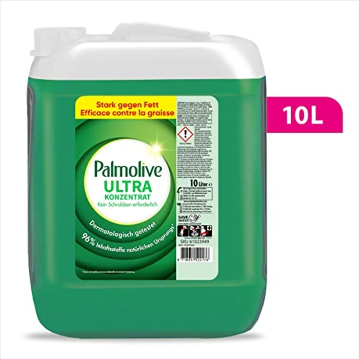 PALMOLIVE Original Geschirrspülmittel, 10 Liter Kanister, grün, fett- und kalklösend, ohne Mikroplastik – Bild 2