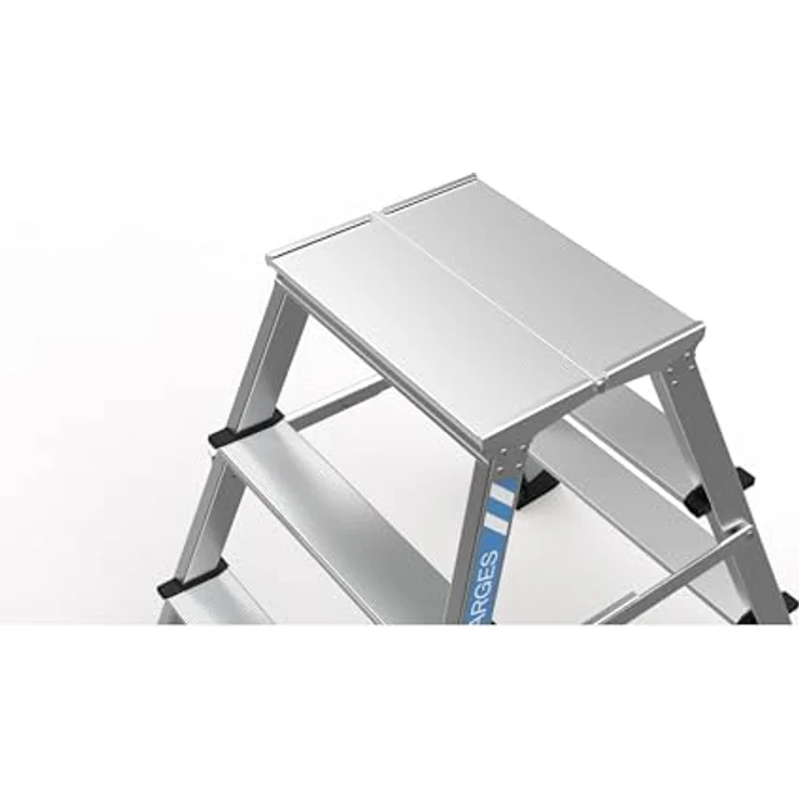 Zarges XLstep P Trittleiter Arbeitspodest, 2x2 Stufen, Aluminium, beidseitig begehbar, Tragkraft 150 kg, Plattformhöhe 0,49 m – Bild 2