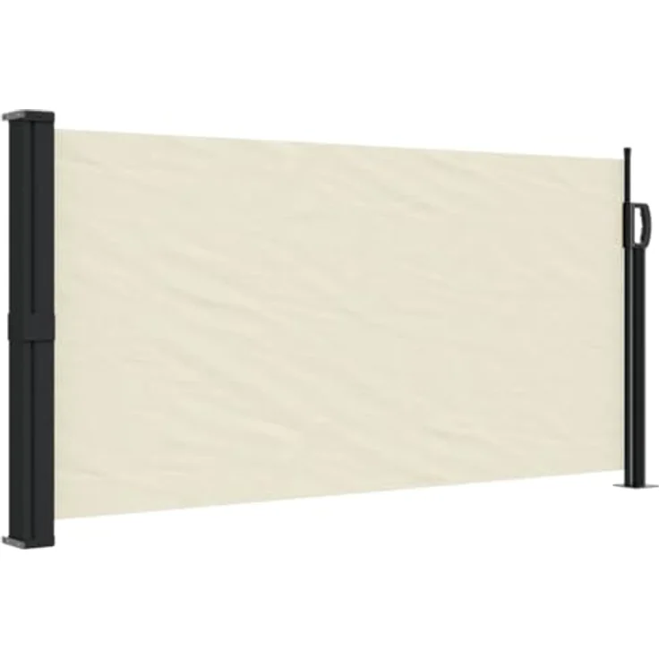 vidaXL Seitenmarkise, Wandmarkise mit PU-Beschichtung, Sichtschutz für Balkon Terrasse Garten, Windschutz Markise, Ausziehbar Creme Polyester – Bild 1