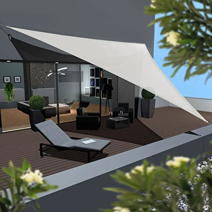 AMANKA 98% UV Schutz: 8x8x8 Sonnensegel Dreieckig Wasserdicht - Terrassendach Sonnenschutz Dreieck - Sonnensegel Garten Sonnenschutz für Trampolin Sonnensegel Pergola D Ring Dreieckig Sonnensegel Pool – Bild 2