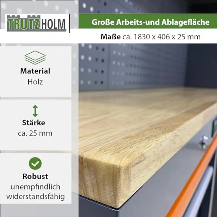 TRUTZHOLM Werkstattwand Werkstattschranksystem Werkstatteinrichtung 13-TLG. Lochwänden | flexibel zusammenstellbar, abschließbar, Hochschrank, Hängeschränke, Unterschränke mit Gasdruckfedern – Bild 4