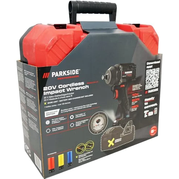 HEADNMORE® Bundle - PARKSIDE PERFORMANCE® 20V Akku ½ Schlagschrauber PPDSSA 20 mit 600 Nm, bürstenlosem Motor, LED-Arbeitsleuchte und Schlüsselanhänger – Bild 5