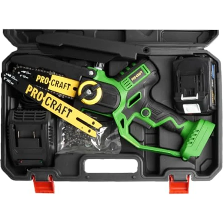 Procraft PKA32Li, Akku Kettensäge 20 V, 203 mm Brushless mit 1x 4,0 Ah Akku, Ladegerät und Koffer – Bild 6