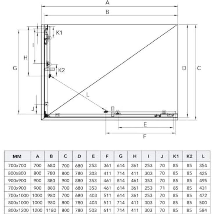 Kiamami Valentina Duschkabine Dekorglas 90x90 cm mit mattschwarzem Rahmen und Schiebeöffnung – Bild 5