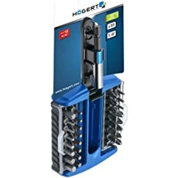 Högert Schraubendreher-Bitsatz – Schraubendreher-Bits Werkzeug Bits Schraubendreher Schraubenzieher Set Bitsatz – Silber, 1/4”, HT1S402, 33-tlg – Bild 4
