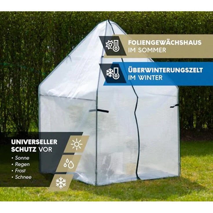 WESTMANN Überwinterungszelt Chili | 120x120x180 cm Weiß| Pflanzenschutz & Foliengewächshaus zum Überwintern von Pflanzen - Preisvergleich – Bild 3