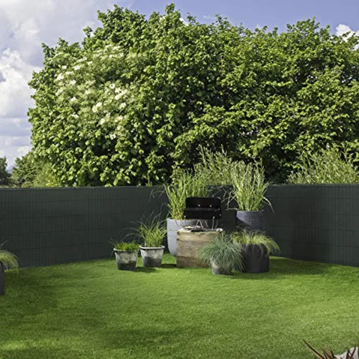 Windhager Zaunblende Screenex Classic, Sichtschutz, Windschutz für Garten und Balkon,Dunkelgrün, inkl. 12 m Befestigungsschnur, 0,8 x 5 m, 180 g-m², 06150 – Bild 2