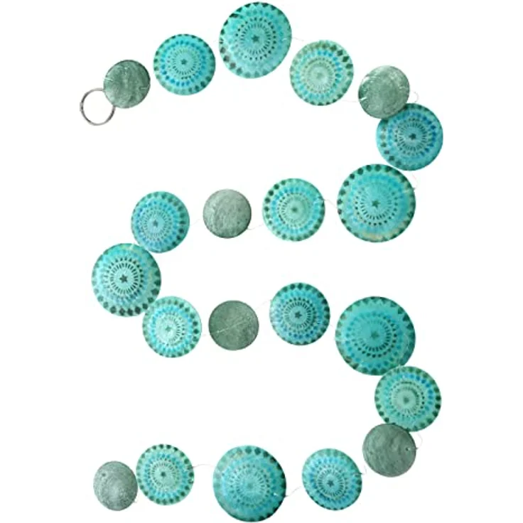 BOLTZE GRUPPE GmbH Capiz Decorative Garland Mobile Shell Wind Chime Muschelgirlande Dekoperlmutt 2 Designs Price/Blue/Green – Bild 6