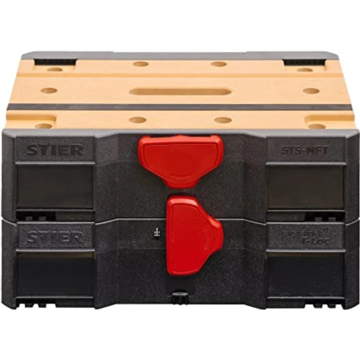 Stier Systainer T-LOC MFT BLACK-Edition, mobiler Werkzeugkoffer mit rutschfester Haftunterlage und flexiblem Stauraum, schwarz – Bild 6