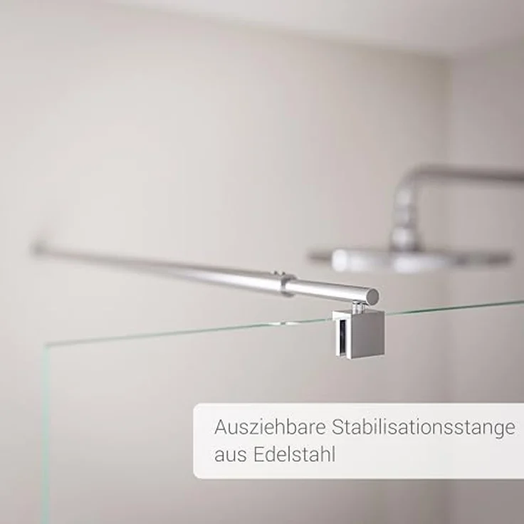 NEXTREND Walk-In Duschabtrennung EX101, 10 mm Echtglas Klarglas mit Nano-Beschichtung, Wandprofil Chrom, breite wählbar, 1200 mm – Bild 3