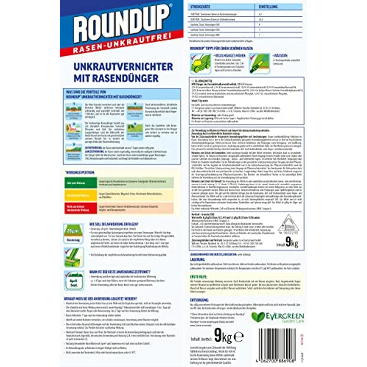 ROUNDUP&reg, Rasen-Unkrautfrei Unkrautvernichter mit Rasendünger 9 kg – Bild 2