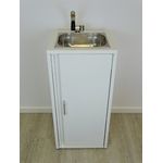 SRM Design Mobiles Waschbecken Edelstahl Camping Handwaschbecken Weiß, 15 Liter Volumen, 84x40x35 cm