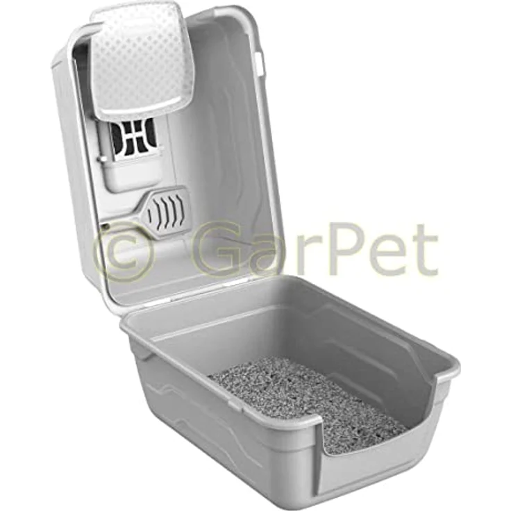 GarPet Katzenklo mit Deckel Schaufel Aktivkohlefilter - Haube kippbar - große XXL Katzentoilette Katzen WC Hauben Toilette Klo Outdoor – Bild 2