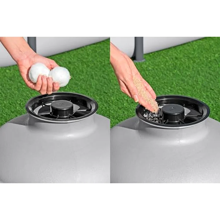 Bestway Filterpumpe, graue und orange Poolpumpe aus Metall und Kunststoff, 44x69x63.3 cm, ideal für Freizeit und Wasserspaß – Bild 7