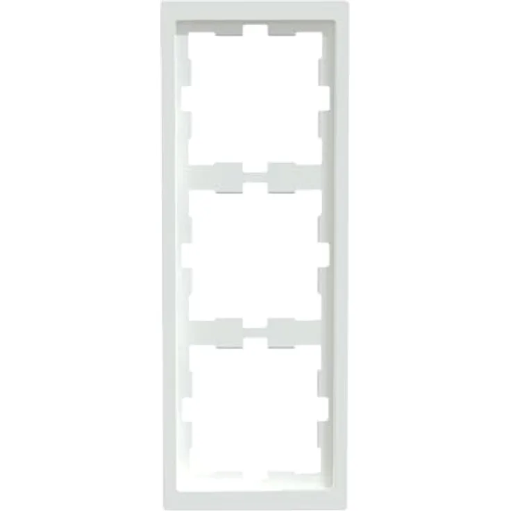 Merten Abdeckrahmen 3fach Serie D-Life, Lotosweiß, thermoplastisches Material, für Senkrecht- und Waagerechtmontage, IP20
