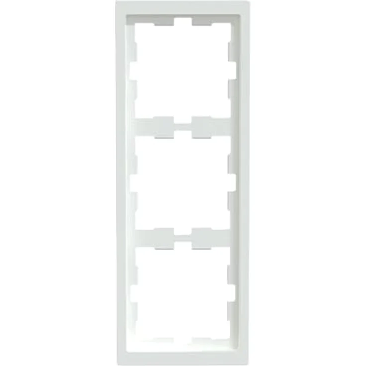 Merten Abdeckrahmen 3fach Serie D-Life, Lotosweiß, thermoplastisches Material, für Senkrecht- und Waagerechtmontage, IP20 – Bild 1