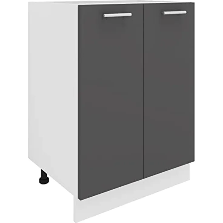 VCM Unterschrank, 2 Türen, Holzwerkstoff, Weiß/Anthrazit, OneSize
